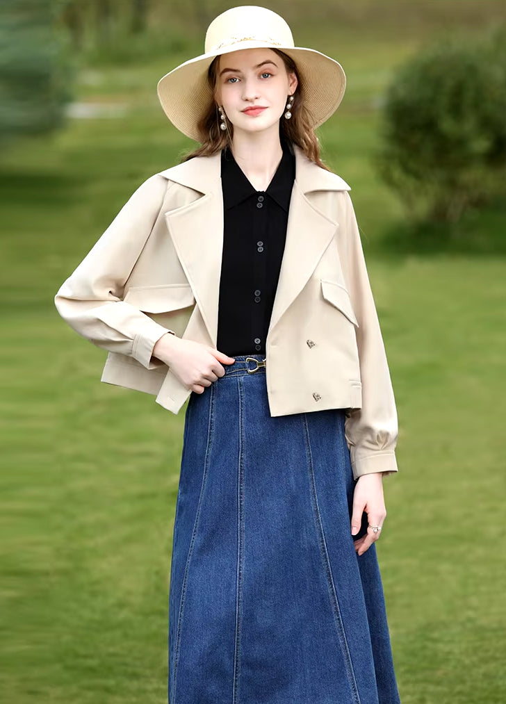 Chic Short England Style Trench Coat