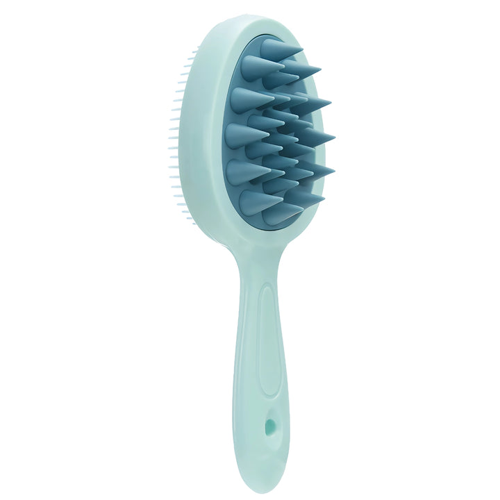 Double-Sided Silicone Scalp Massage Brush with Long Handle