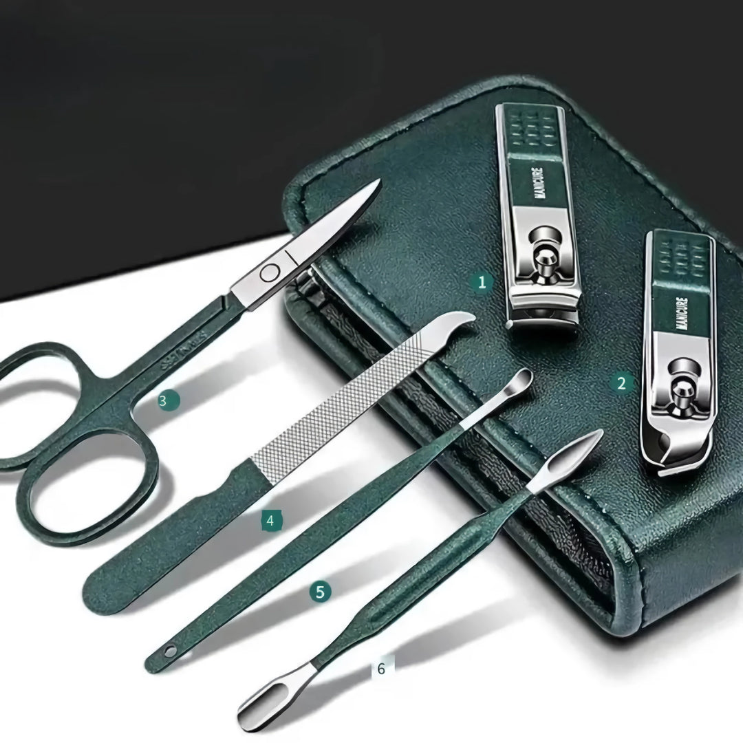 6-Piece Stainless Steel Nail Clippers Set - High-End Manicure Tools