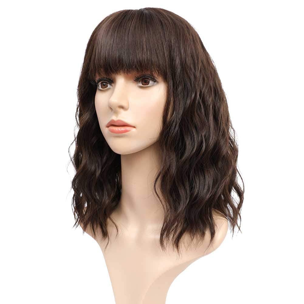 Chemical Fiber Water Ripple Headgear Straight Bangs High-temperature Fiber Braid Wig