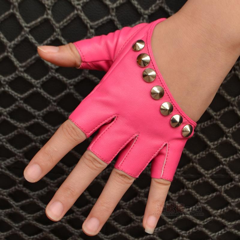 Punk Street Dance Studded Half Finger And Half Palm Performance