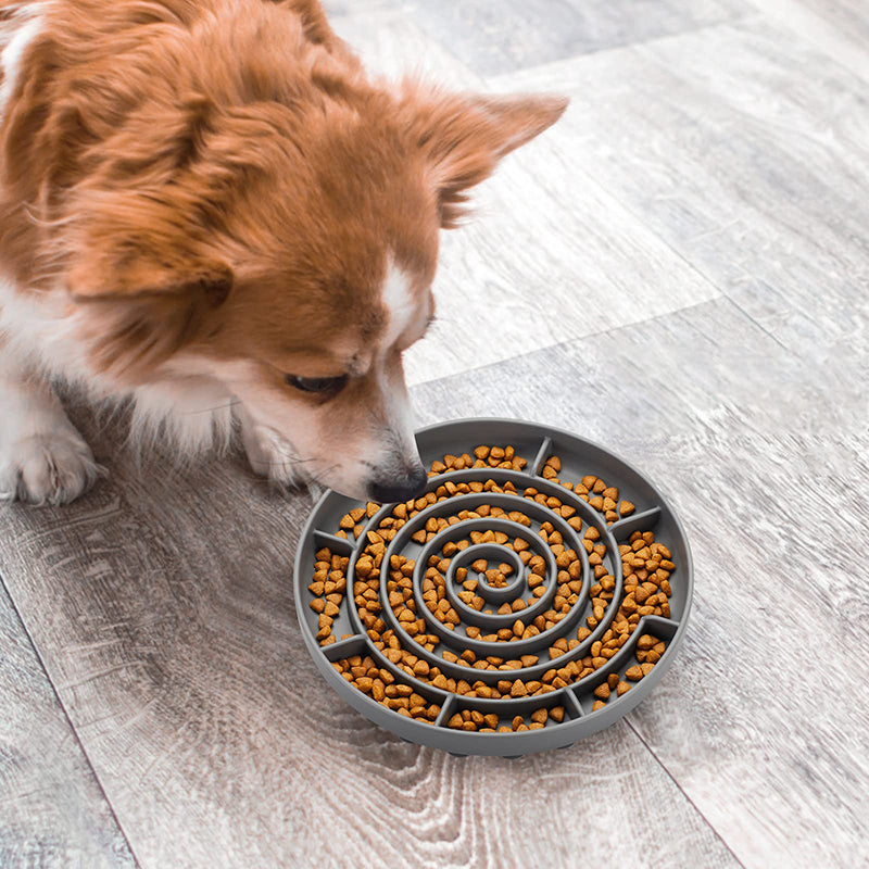 Durable Silicone Slow Feeder Dog Bowl with Suction Cups