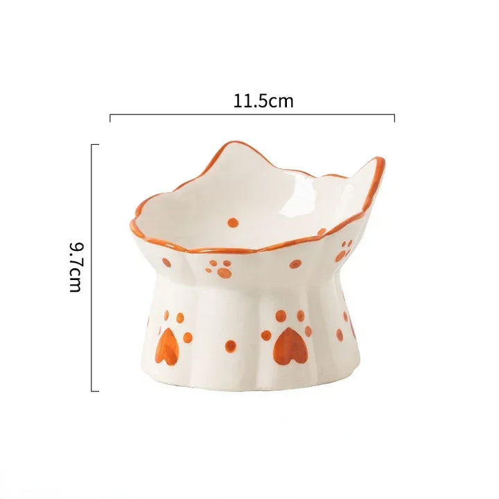 Elevated Cat Ceramic Food Bowl Set