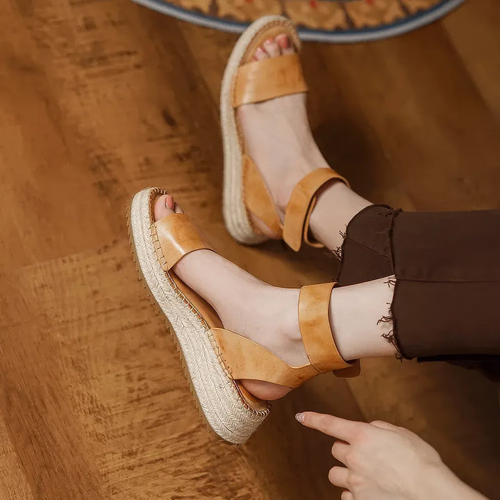 Summer Chic Leather Platform Sandals