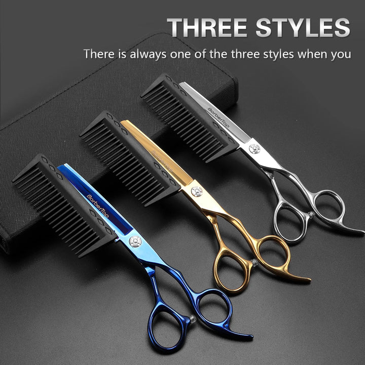 Professional Stainless Steel Hair Cutting & Thinning Scissors Set