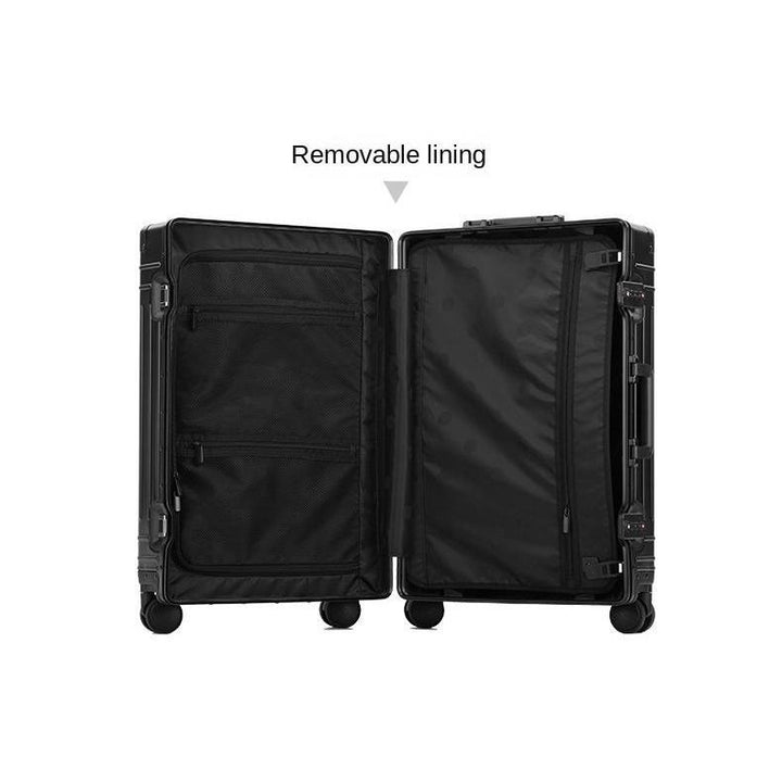 Aluminum Alloy Rolling Suitcase: Spinner Wheels, Lockable, Multiple Sizes