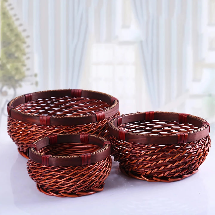 Hand-Woven Waterproof Wicker Storage Basket