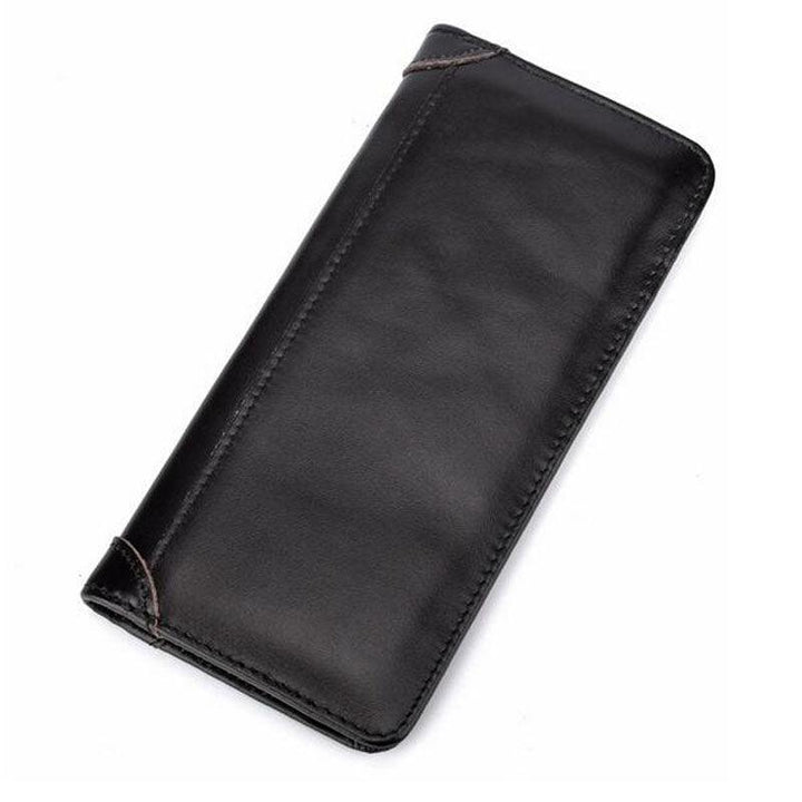 Cowhide Wallet Retro Waxed Cowhide Leather Wallet Coin Multi-card Wallet - Trendha