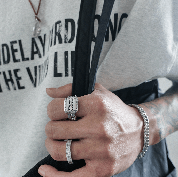 Cuban Chain Ring With Diamond Hip Hop - Trendha