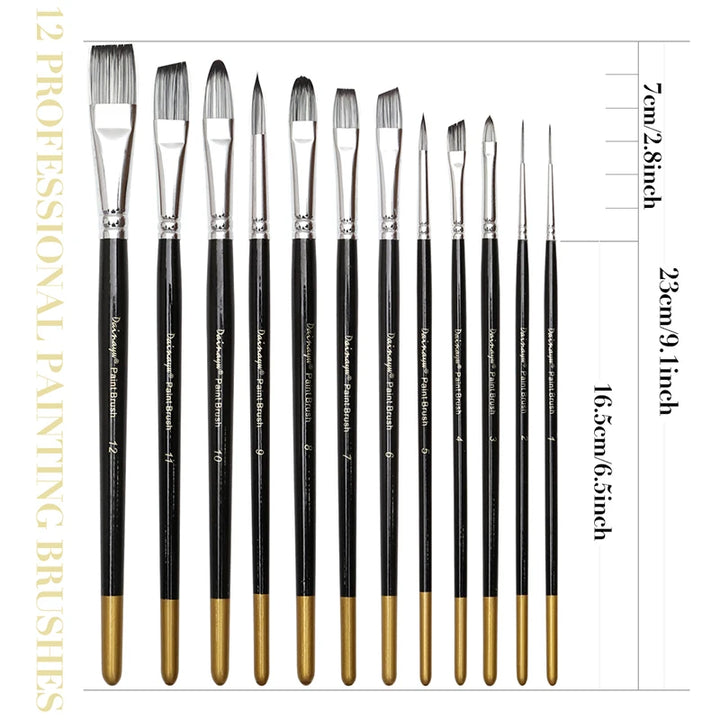 Professional 12-Piece Paint Brush Set