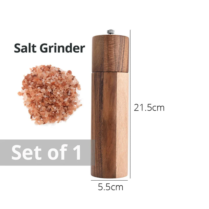 Wooden Salt and Pepper Grinders - Manual Seasoning Mills