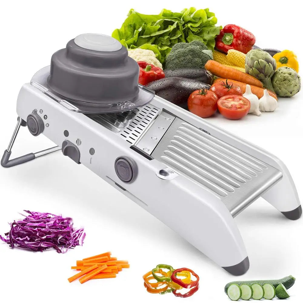 18-in-1 Adjustable Stainless Steel Mandoline Slicer for Vegetables and Fruits