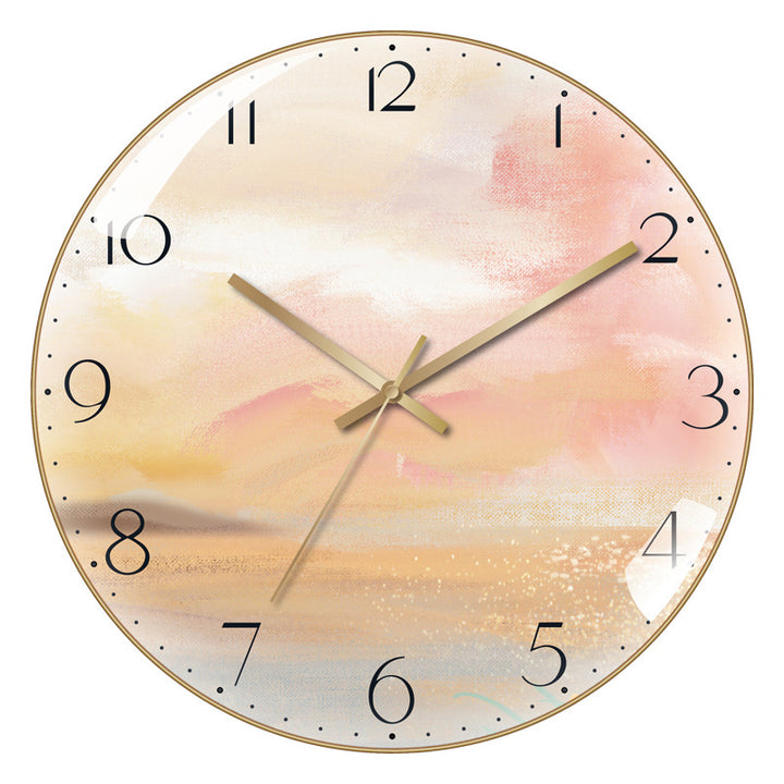 4K Curved High Transparent Glass Creative Decorative Wall Clock