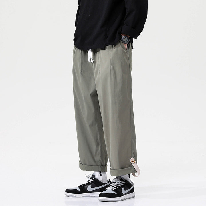 Solid Color Versatile Drape Trousers Hip Hop Loose