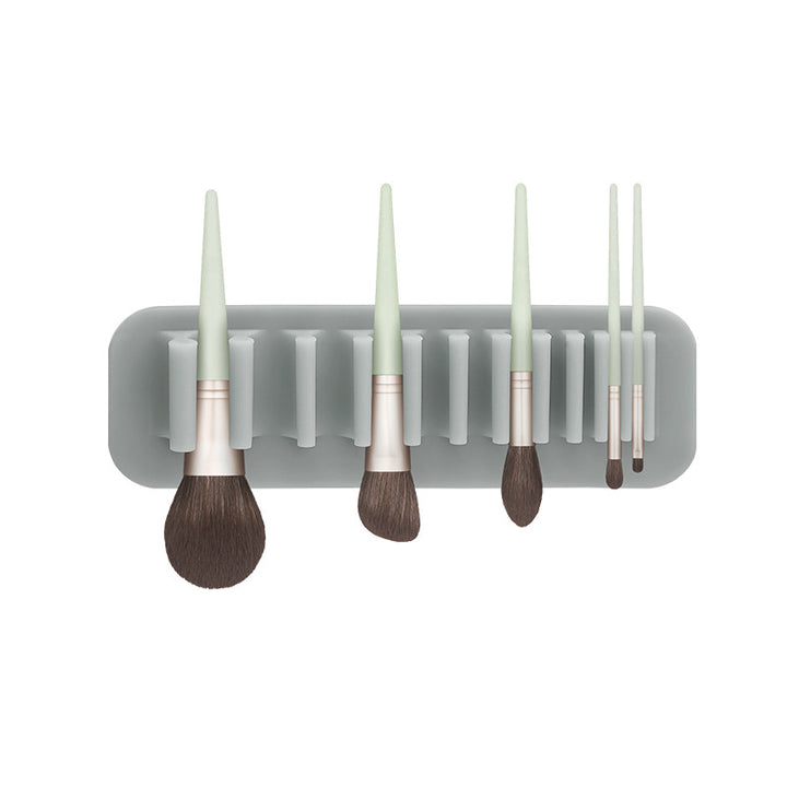 Wall-Mounted Silicone Makeup Brush Holder