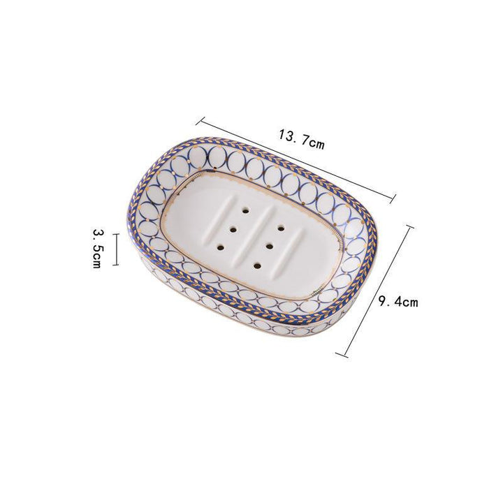 Nordic Gold Inlay Double Layer Ceramic Soap Holder