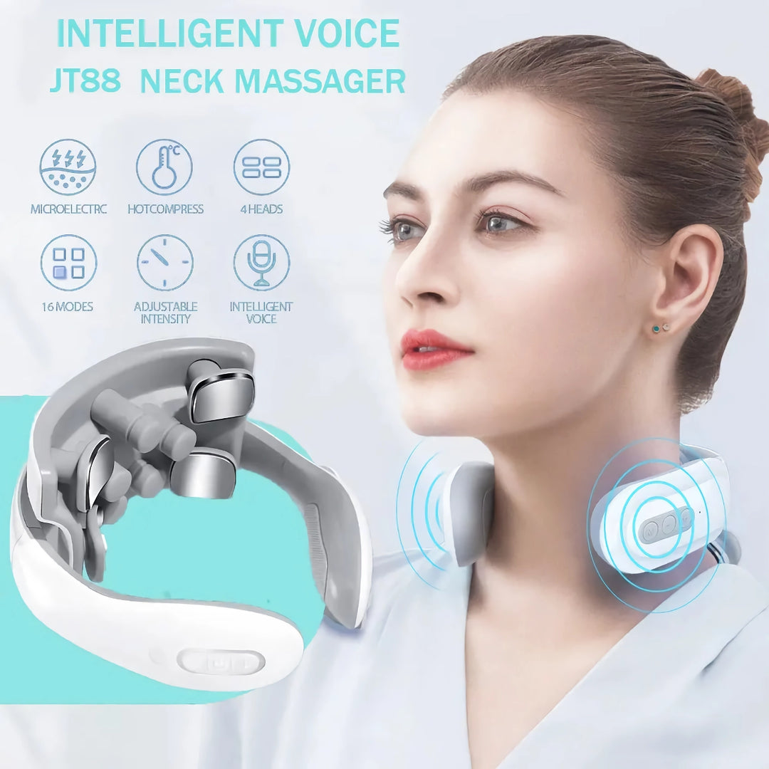 Smart Electric Pulse Neck Massager with Heat and TENS Therapy