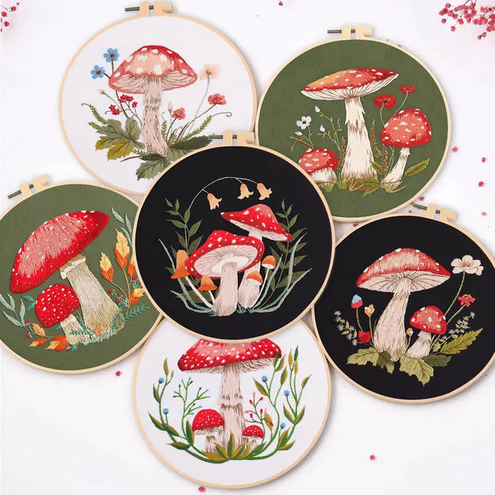 Mushroom Embroidery Kit for Beginners