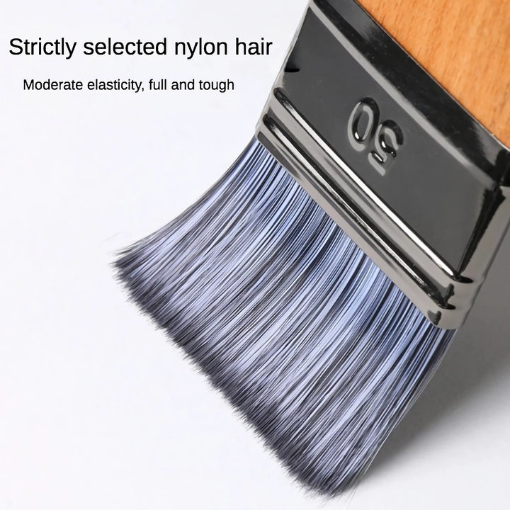 Flat Head Nylon Hair Paint Brush - Versatile Oil & Acrylic Artist Brush