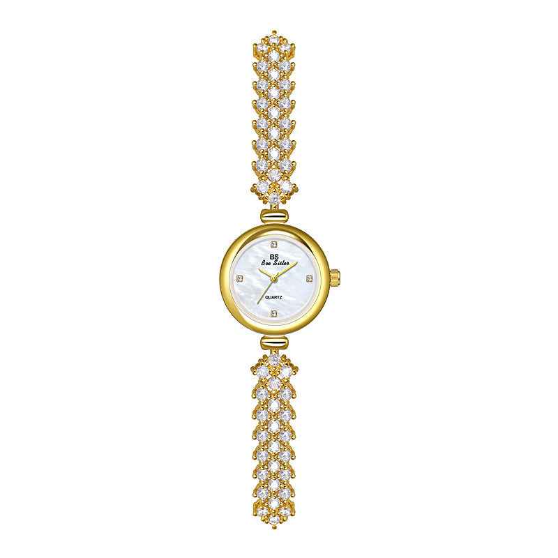 Mermaid Light Luxury Diamond Small Gold And Silver Chain Watch