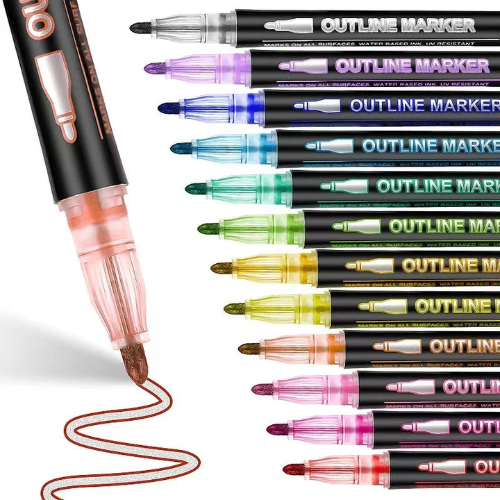 Double Line Contour Pen Set  