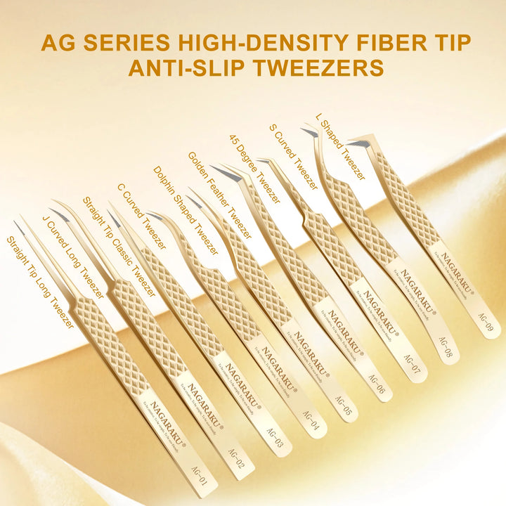 Precision Fiber Tip Eyelash Extension Tweezers - Antistatic Straight Tool