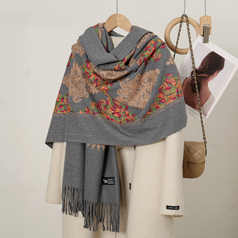 Luxurious Cashmere Floral Scarf