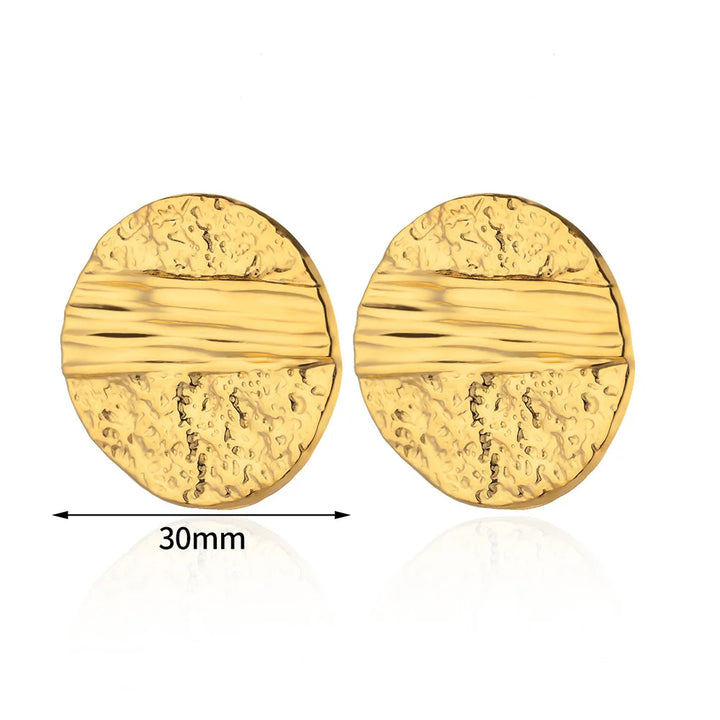 Elegant Gold Heart Stud Earrings - Stainless Steel Trendy Jewelry