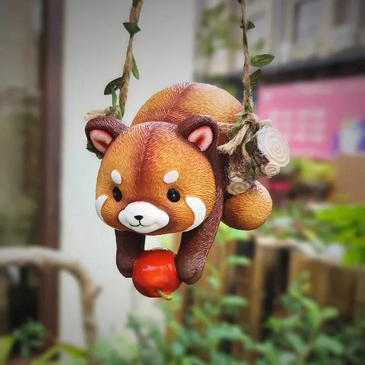 Resin Raccoon Statue Climbing Rope