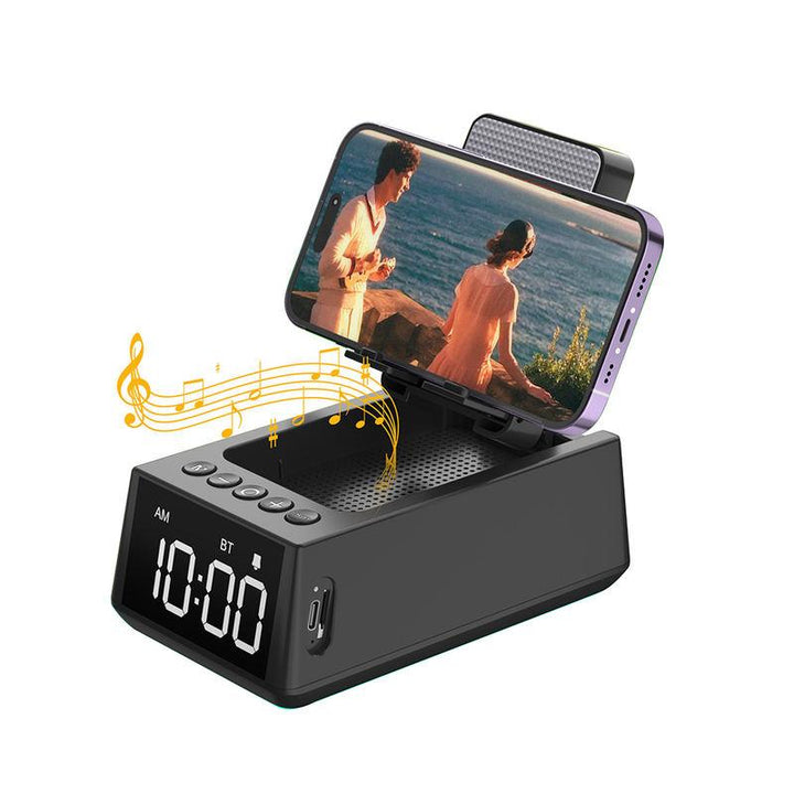 Foldable Bluetooth Speaker Stand with Alarm Clock