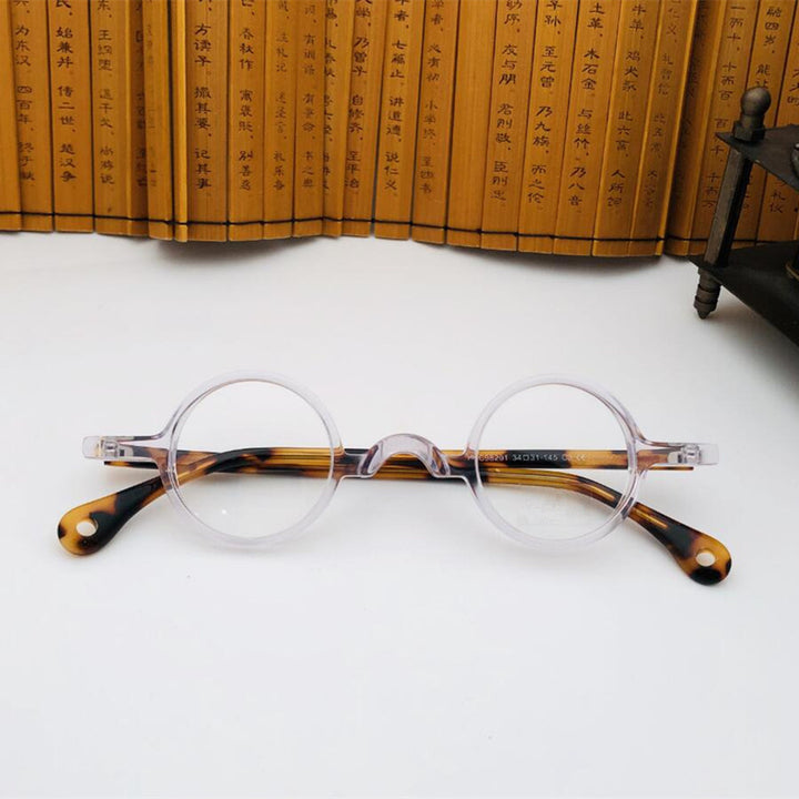 Retro Small Round Plate 34mm Glasses Frame