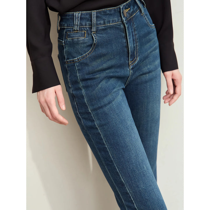 Minimalist Retro Slim Fit Denim Jeans for Women - Autumn Collection