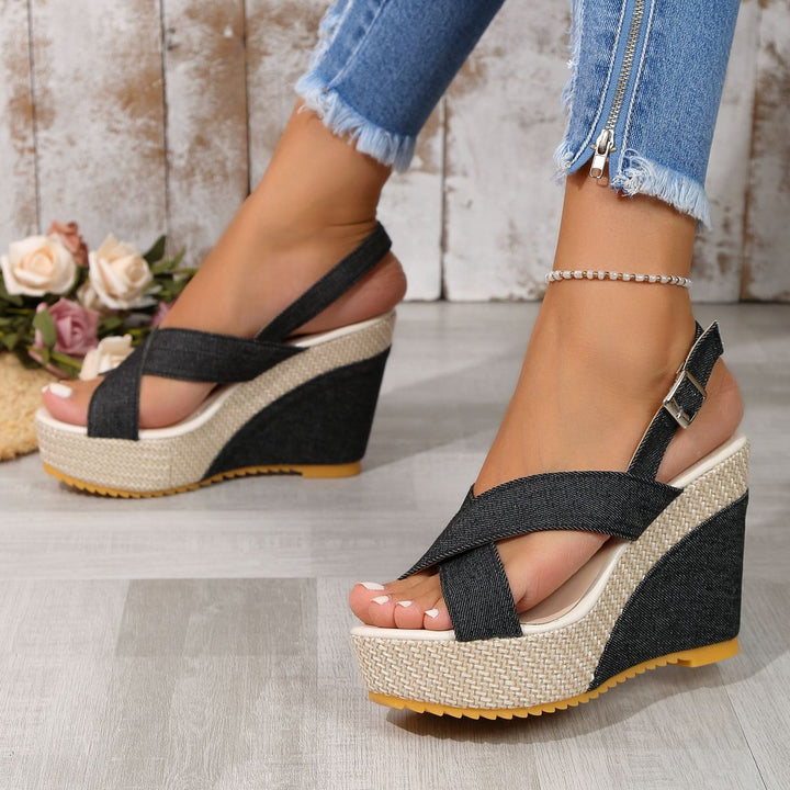 Thick Sole Wedge Heel Sandals for Women