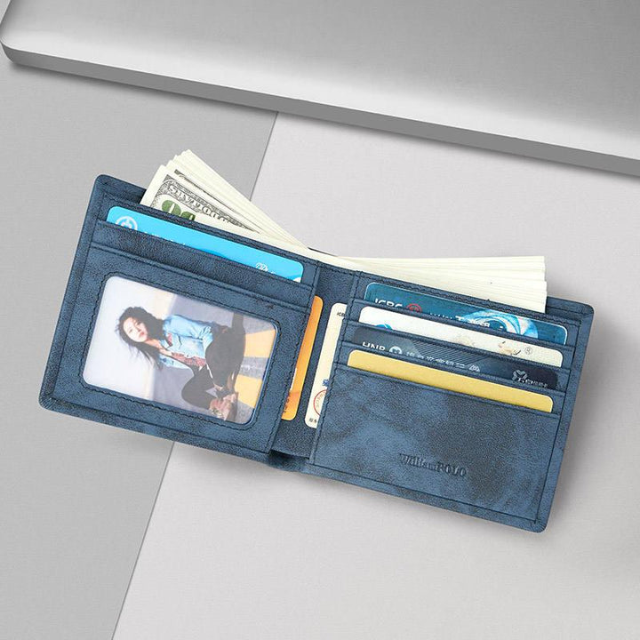 Genuine Leather RFID Blocking Men's Wallet with Zipper and Card Organizer