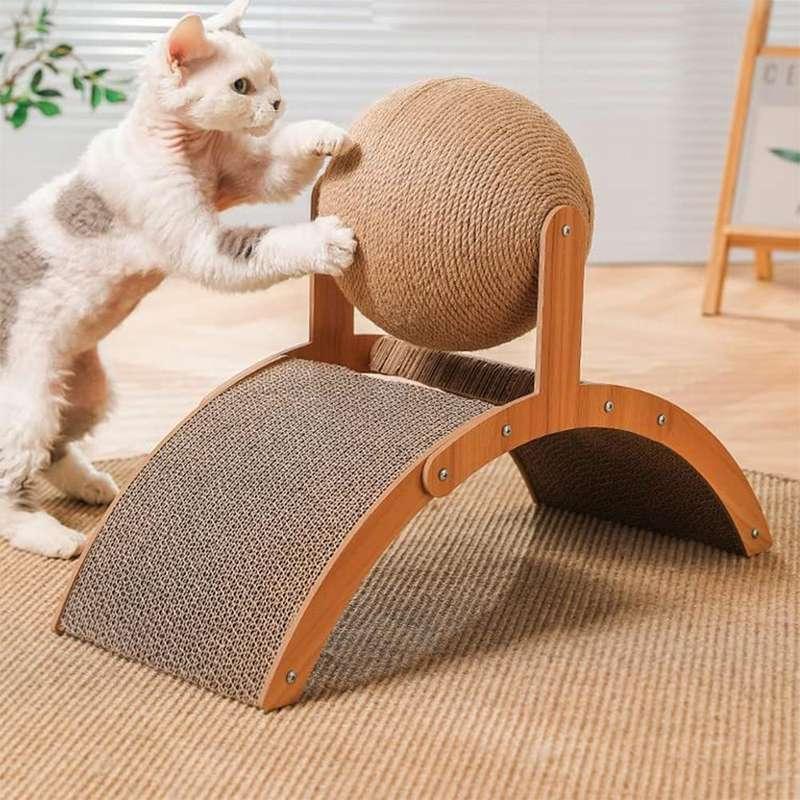 Wear-Resistant Cat Scratching Board & Sisal Rope Ball Toy