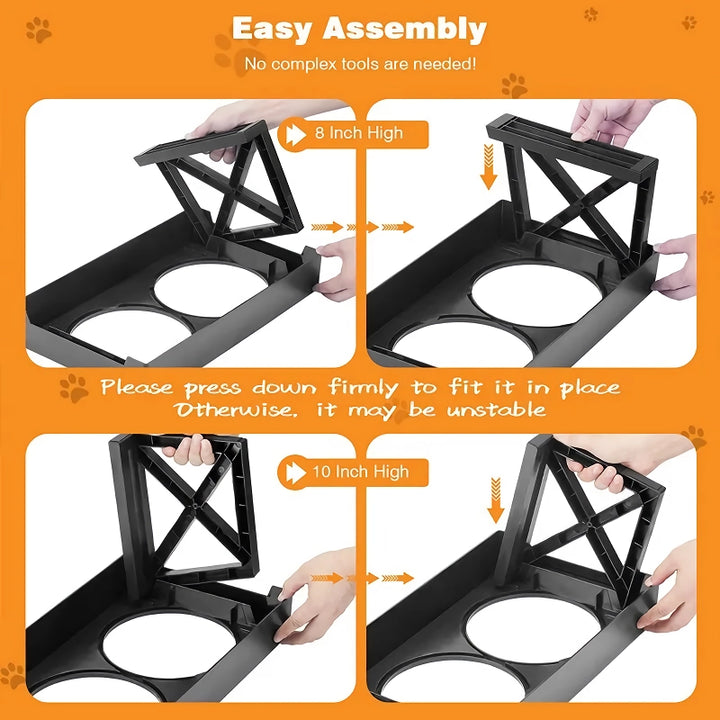 Adjustable Dog Elevated Bowls Stand