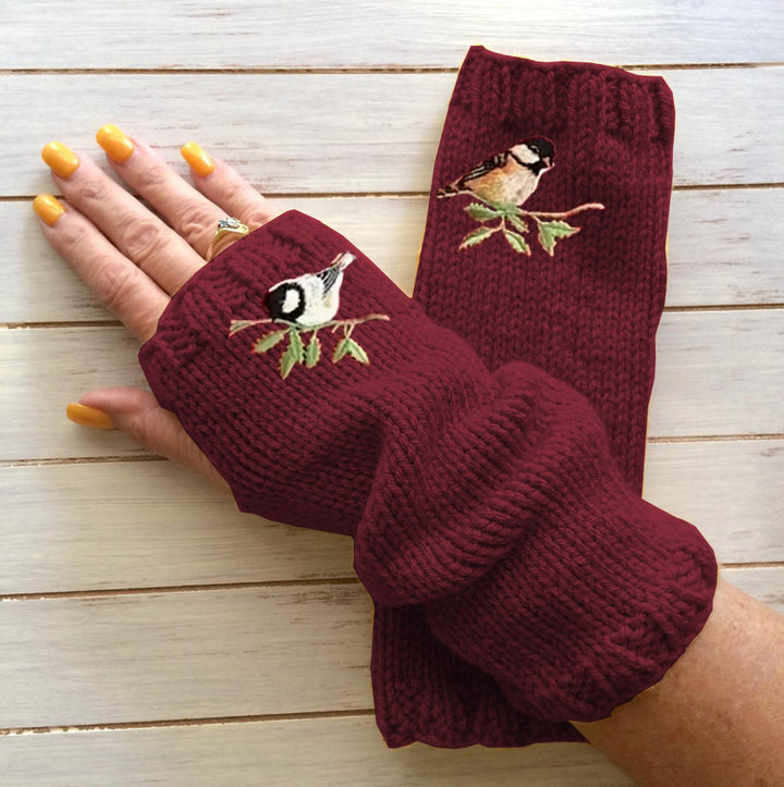 Women's Open Finger Gloves Knitted Warm Half Finger