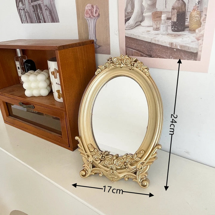 Rustic French Palace Style Carving Frame Table Mirror