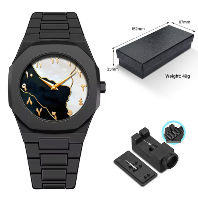 Men's Retro Arabic Digital Sports Waterproof Quartz Watch