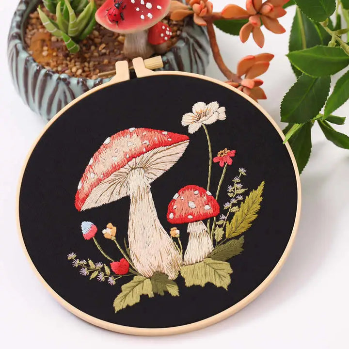 Mushroom Embroidery Kit for Beginners