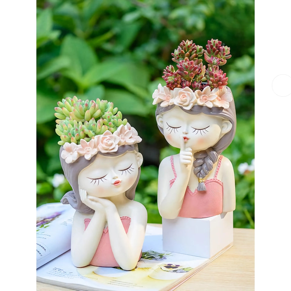 Charming 7.8-inch Fairy Girl Planter for Succulents