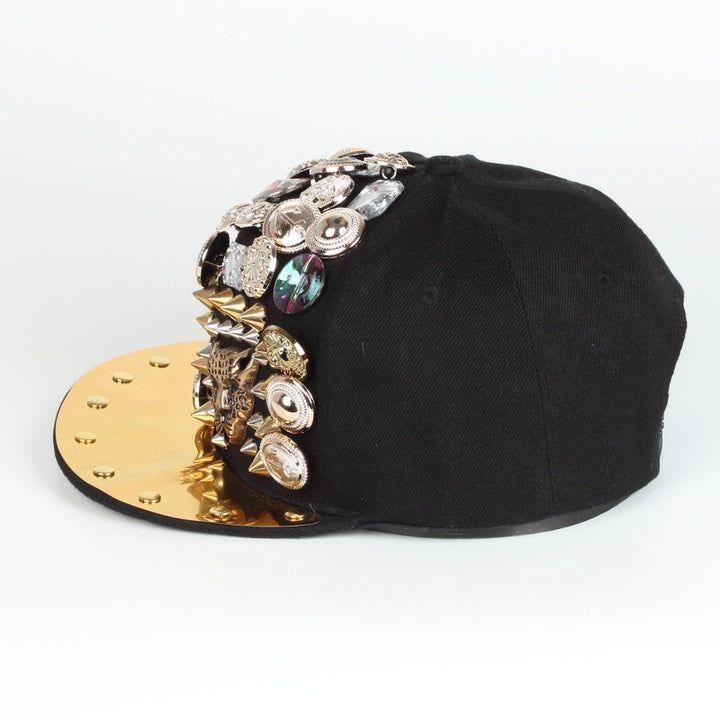 Men Women Skull Leopard Head Rivet Baseball Cap