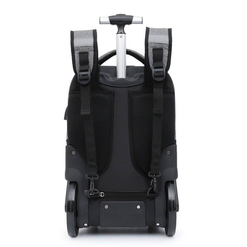 Junior High School Student Trolley Bag Large Capacity Large Wheel Trolley Case Backpack