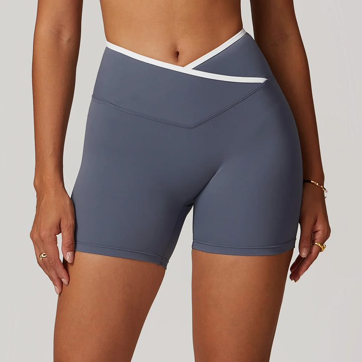 V-Shaped Waist High-Waisted Women's Yoga and Sports Shorts