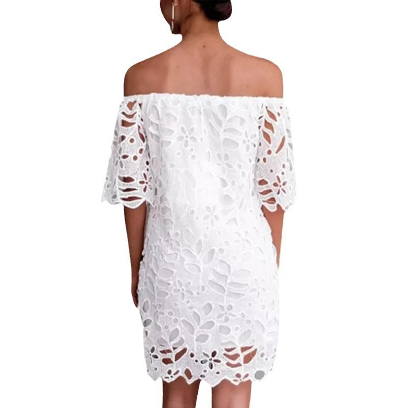 Women's Fashionable Lace Mid-sleeve Dress