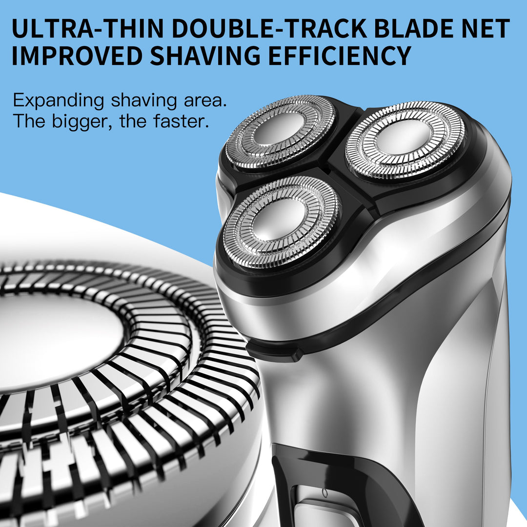 3D Electric Rotary Shaver for Men – USB Rechargeable, Floating Blade Shaving Razor