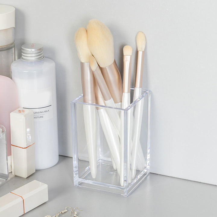 Plastic Makeup Brush Holder with Acrylic Storage Rack