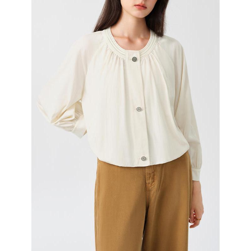 Elegant French Style Commuting Pleated Jacket for Women