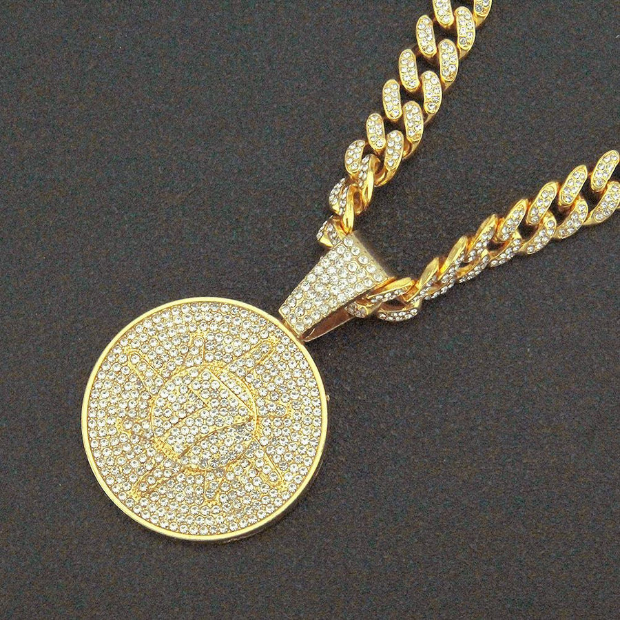 Diamond Digital Round Pendant Necklace - Trendha