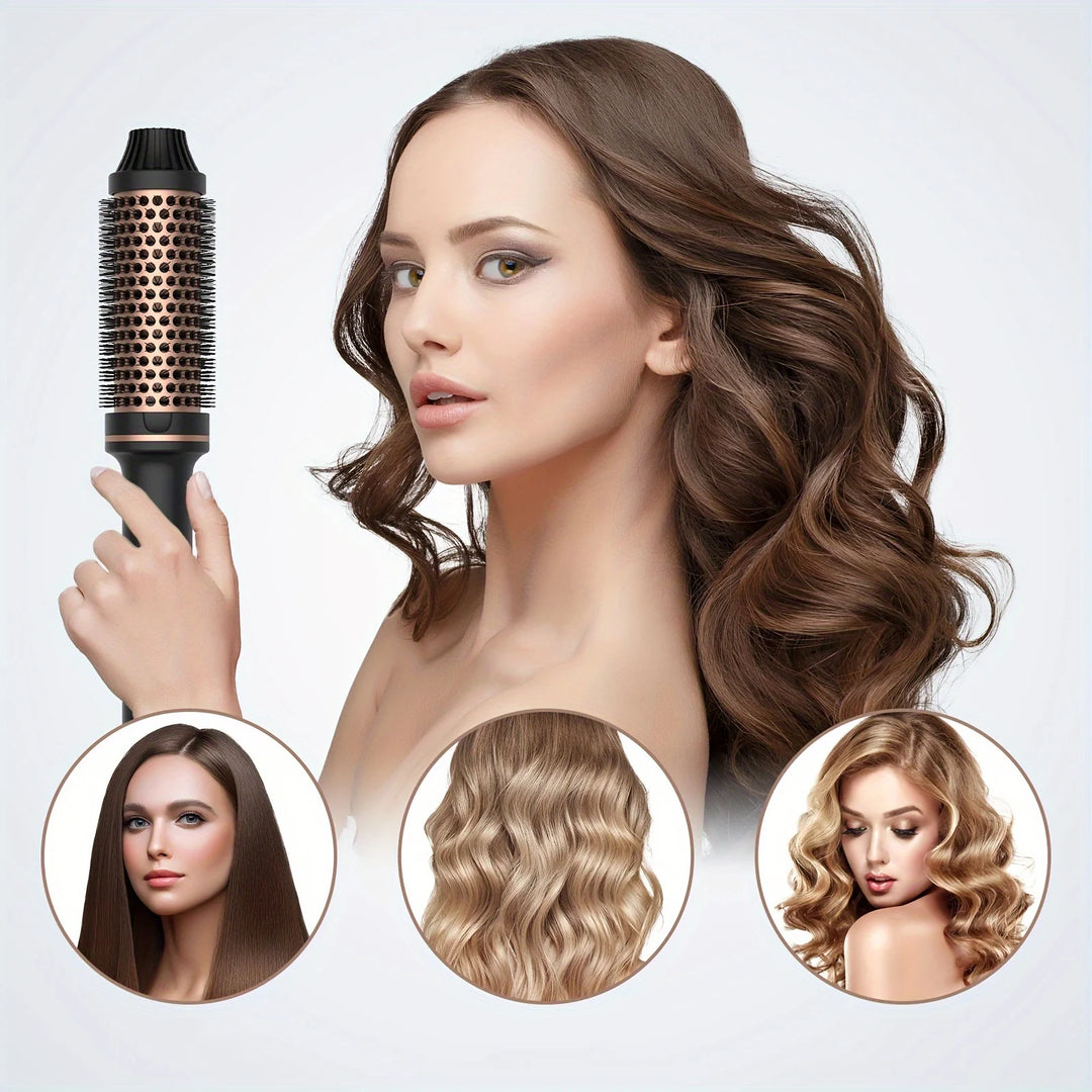 3-in-1 Ionic Hair Curler, Straightener, and Heated Styling Brush